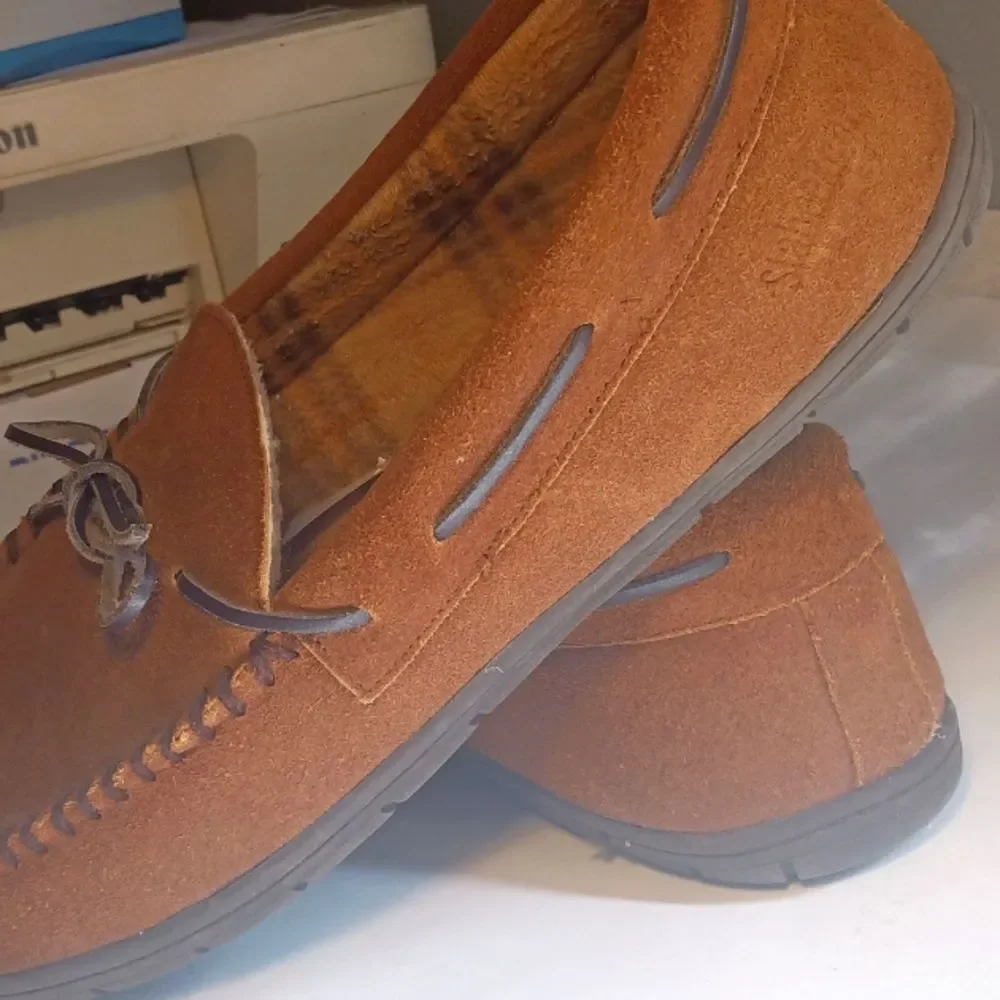 Staheekum Men's Flannel Lined Suede Sierra Moccasin Slippers Sz 13